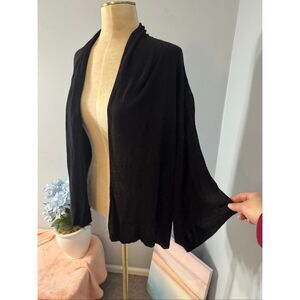 H & M Womens Open Front Knit Kimono Cardigan Sweater Black Medium